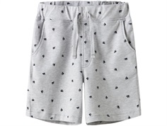 Name It sweatshorts light grey melange with boat print